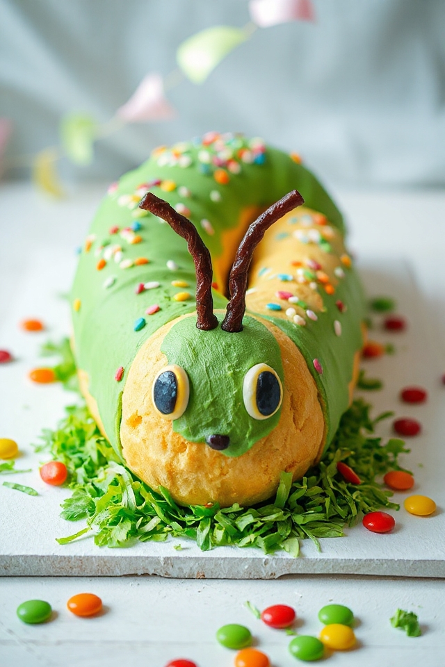caterpillar cake preparation instructions