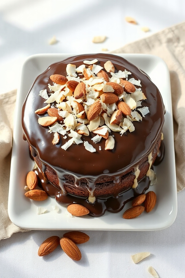 chocolate coconut almond dessert
