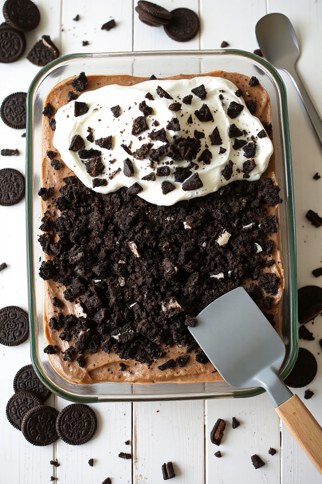 chocolate dessert with cookies