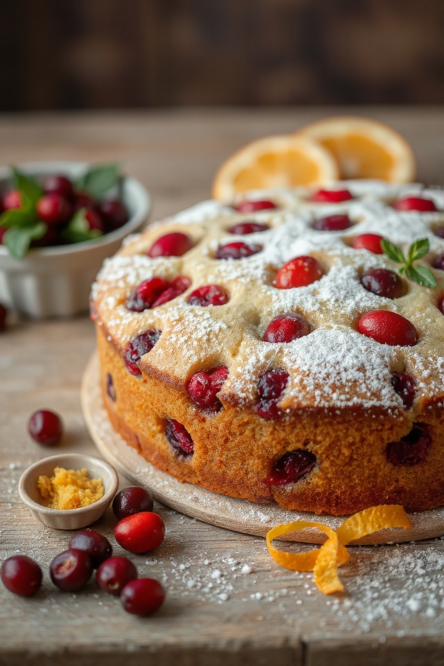 cranberry cake baking process