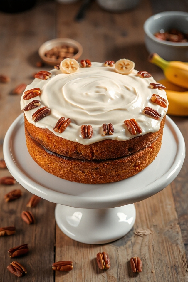 delicious banana rum cake