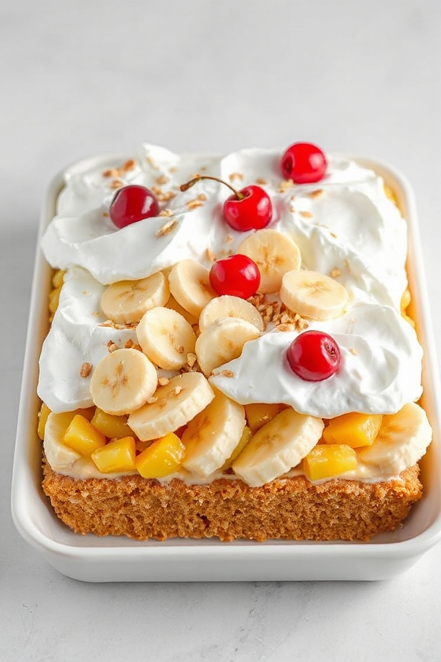 delicious banana split dessert