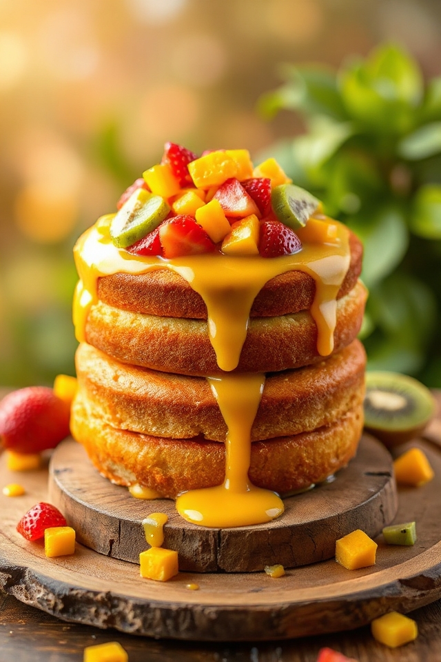 fluffy mango jelly fruit cake