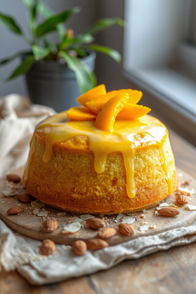 mango cake baking process