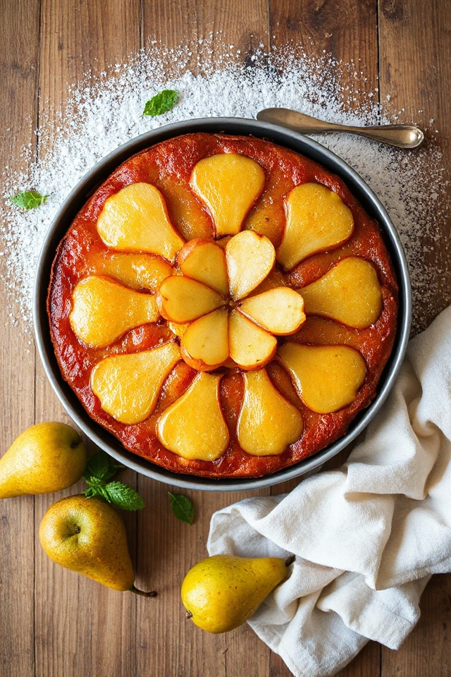 pear upside down cake