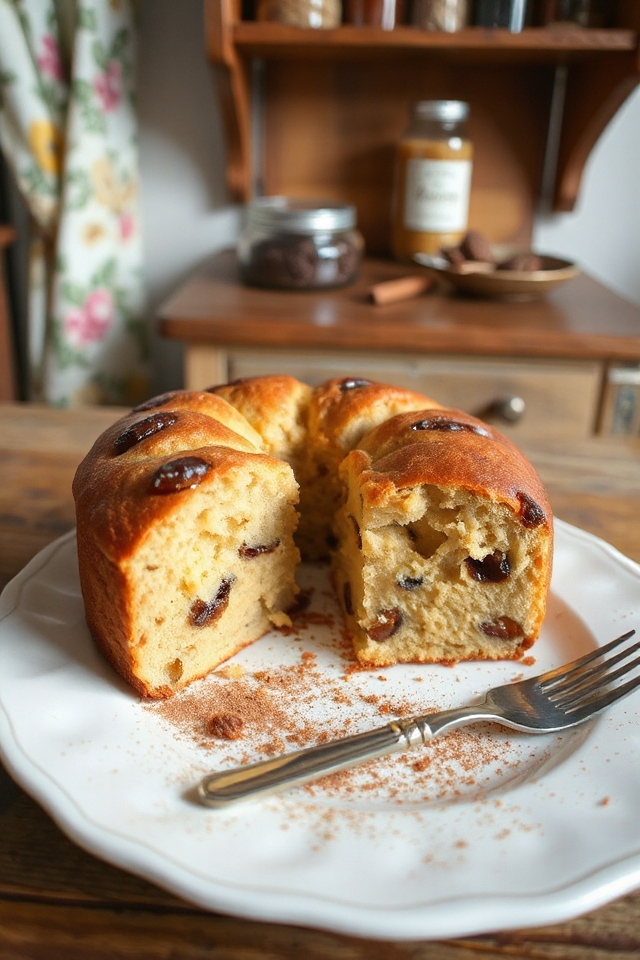 plumped raisins spiced batter