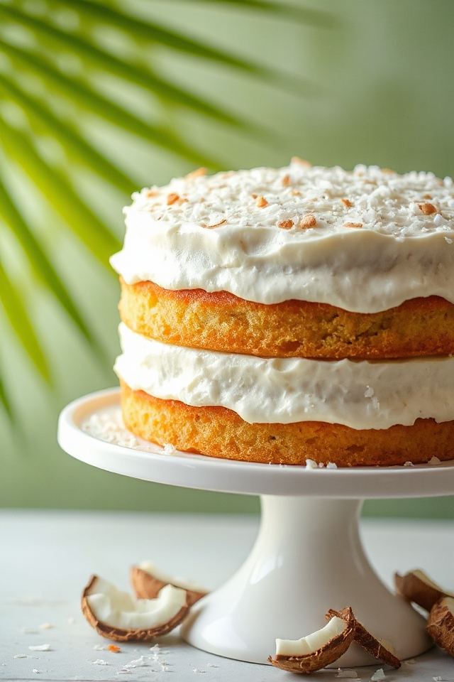 tropical coconut cake creation