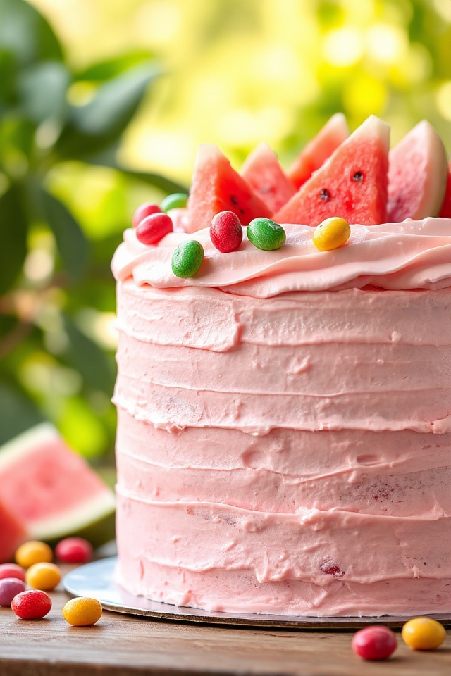 watermelon cake baking process